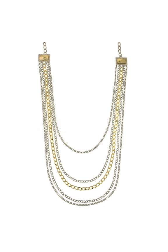 1928 Jewelry Two Tone Draped Chain Necklace 26