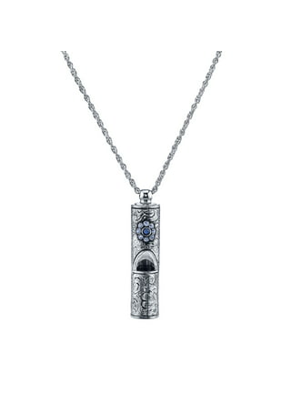 Mini Whistle Necklace | Blue Enamel Pendant and Chain