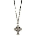 thumbnail image 1 of 1928 Jewelry With Black Beads Cross Pendant Necklace For Women 30 Inches, 1 of 4