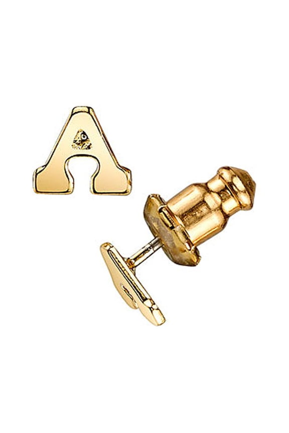 1928 Jewelry Women's 14K Gold Dipped "A" Initial Button Stud Earrings