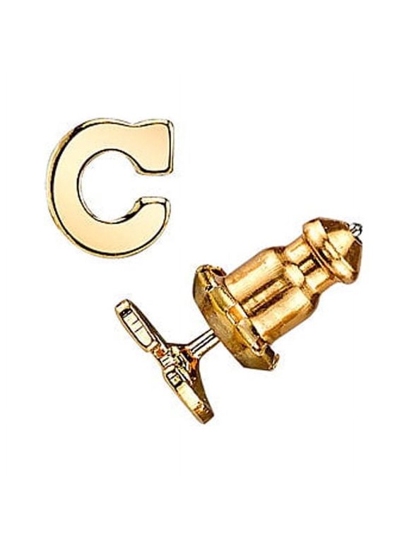 1928 Jewelry Women's 14K Gold Dipped "C" Initial Button Stud Earrings
