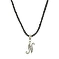 thumbnail image 1 of 1928 Jewelry Women's Black Cord N Crystal Initial Pendant Necklace 14" + 3 Inch Extension, 1 of 4