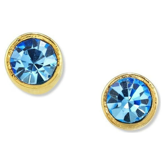 1928 Jewelry Women's Dainty Round Jonquil Crystal Stud Earrings