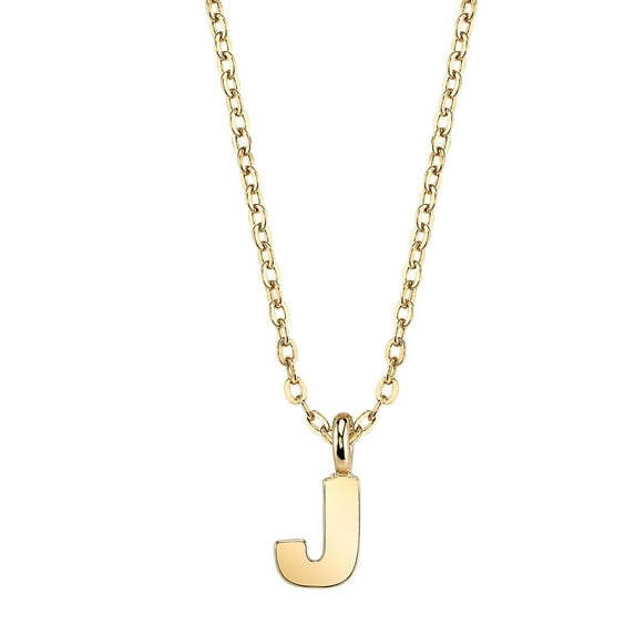 1928 Jewelry Women's 14K Gold Dipped Minimalist Initial J Dainty Pendant Necklace, 20"
