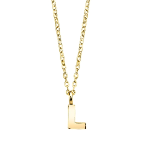 1928 Jewelry Women's 14K Gold Dipped Minimalist Initial L Dainty Pendant Necklace, 20"