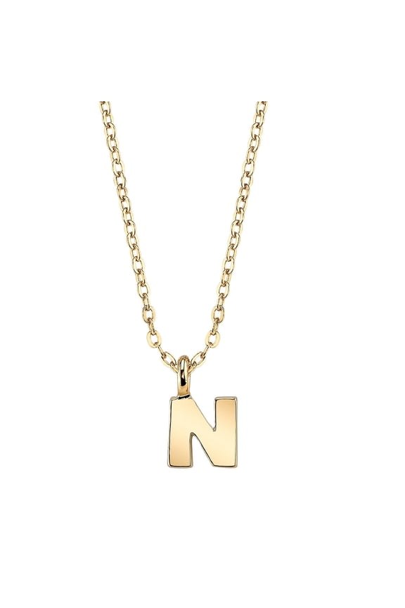 1928 Jewelry Women's 14K Gold Dipped Minimalist Initial N Dainty Pendant Necklace, 20"