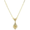 thumbnail image 1 of 1928 Jewelry Women's Gold Tone Yellow Porcelain Rose Pendant Faux Pearl Accent Vintage Style Necklace 17", 1 of 2