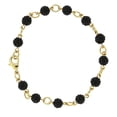 thumbnail image 1 of 1928 Jewelry Women's Minimalist Fireball Pave Black Crystal Linking Bracelet, 7.5", 1 of 4