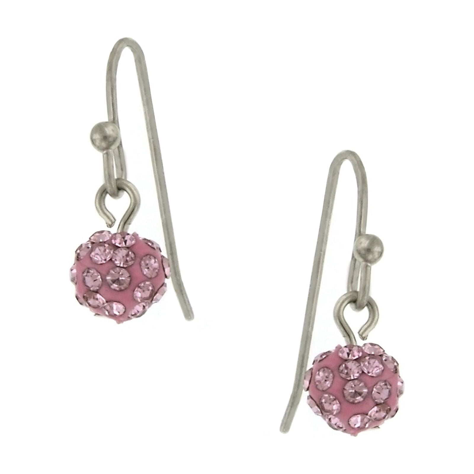 1928 Jewelry Women's Minimalist Fireball Pave Jet Black Crystal Drop Earrings