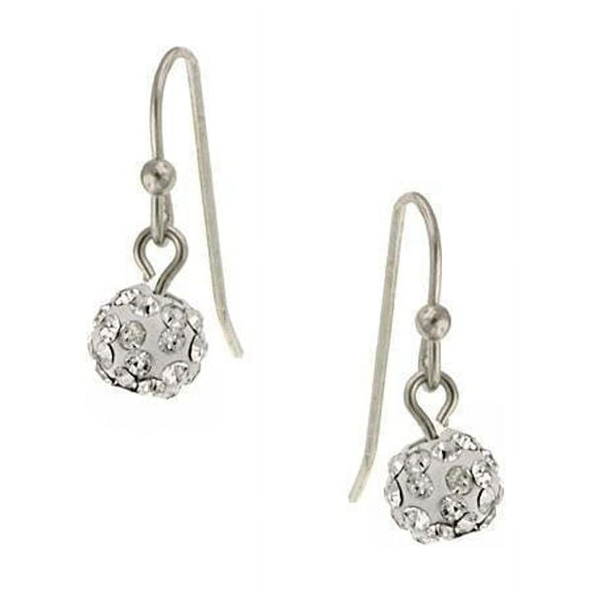 1928 Jewelry Women's Minimalist Fireball Pave Light Rose Pink Crystal Drop Earrings