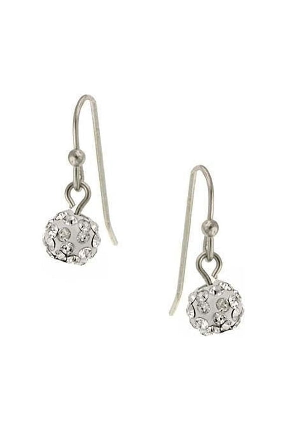 1928 Jewelry Women's Minimalist Fireball Pave Light Rose Pink Crystal Drop Earrings