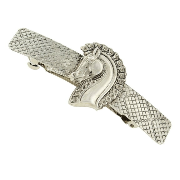 1928 Jewelry Women's Silver-Tone Horse Head Hair Barrette (1 Pcs)