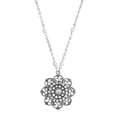 thumbnail image 1 of 1928 Jewelry Women's Silver Tone Majestic Crystal Flower Faux Pearl Pendant Necklace 18", 1 of 2