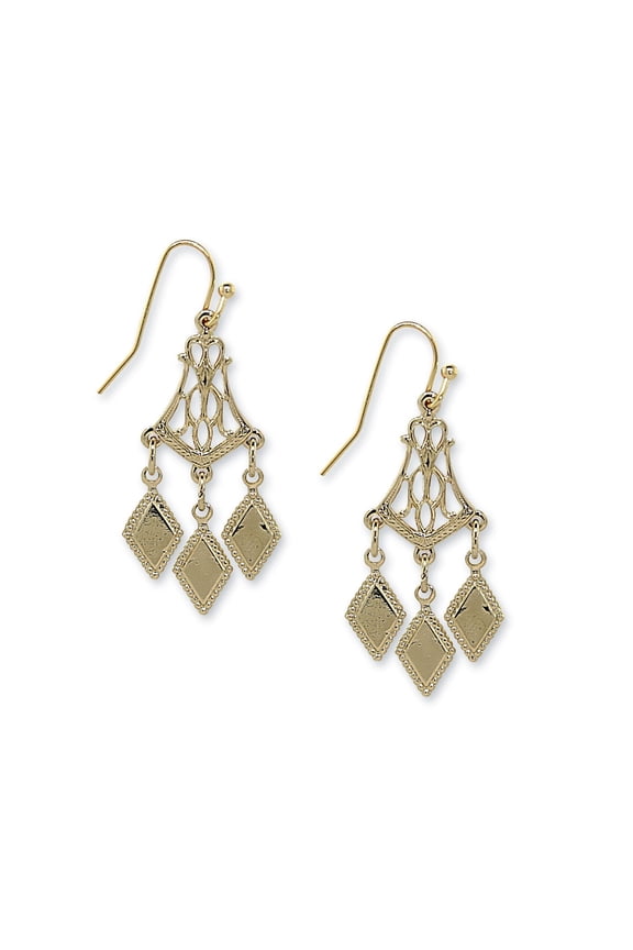 1928 Silver Tone Filigree Vintage Antique Chandelier Drop Dangle Earrings