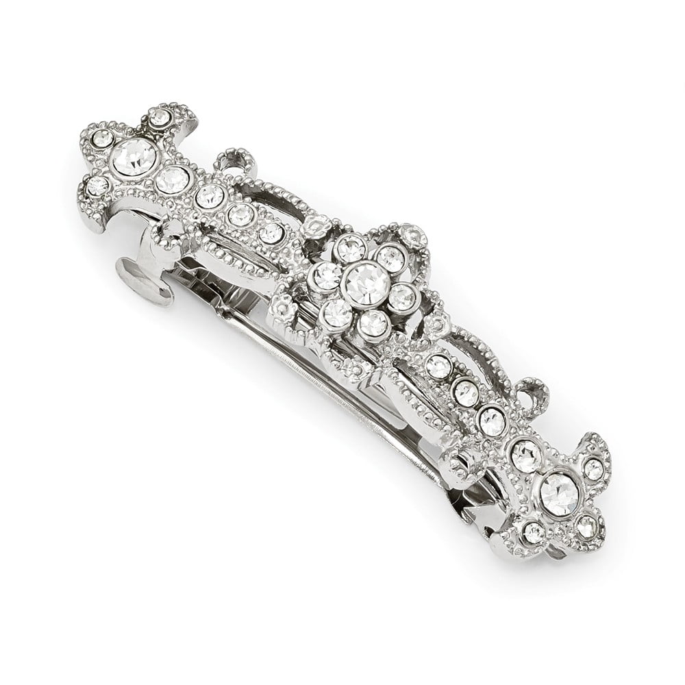 1928 Silver-tone Bridal Crystal Hair Clip; for Adults and Teens; for Women and Men