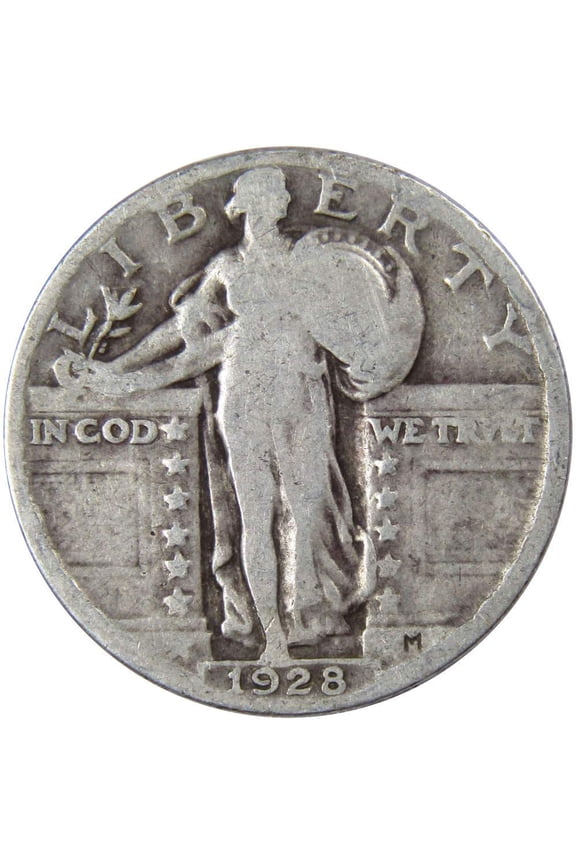 1928 Standing Liberty Quarter G Good 90% Silver 25c US Type Coin Collectible