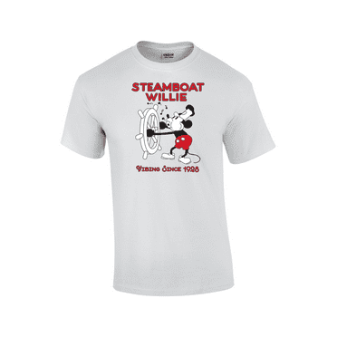 1928 Steamboat Willie Vibing Short Sleeve Men's Graphic T-Shirt-White-4xl