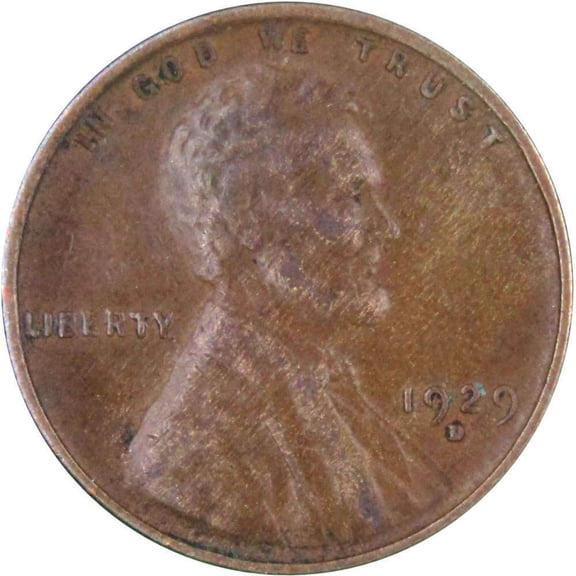 1929 D Lincoln Wheat Cent XF EF Extremely Fine Bronze Penny 1c Coin Collectible