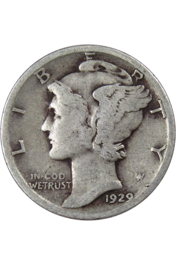 1929 Mercury Dime G Good 90% Silver 10c US Coin Collectible