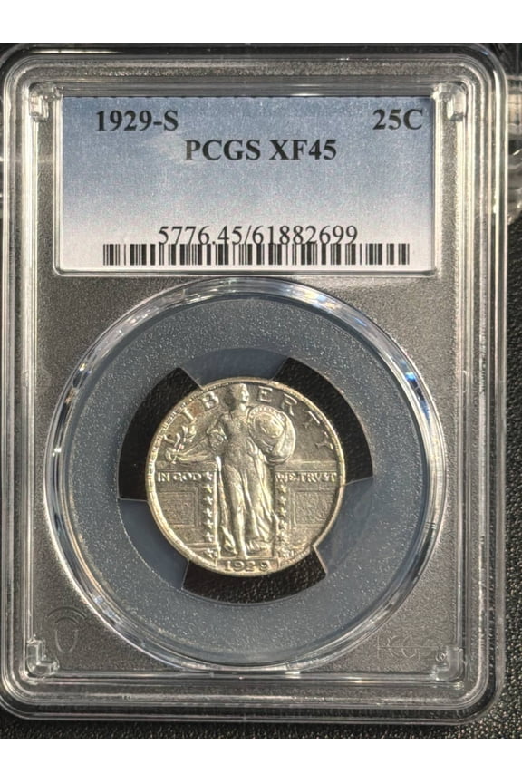 1929 S Quarter Dollars Standing Liberty Quarter PCGS XF-45