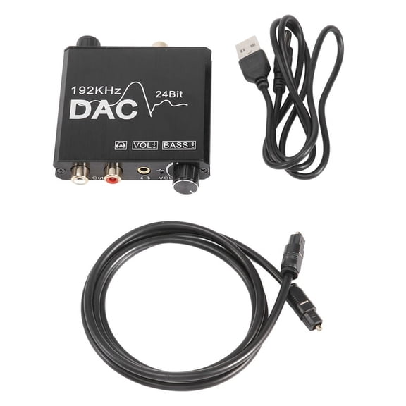 192KHz Digital to Analog Audio Converter with Bass and Volume Adjustment,Digital S ABS2390