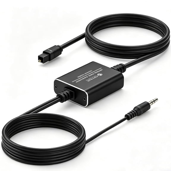 192KHz Optical to 3.5mm DAC Converter, 7FT Cable Metal Shell Unidirectional Audio Adapter for HDTV, Blu-Ray & Gaming Consoles