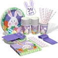 192PCS Easter Tableware Set Bunny Egg Shaped Party Supplies Colorful