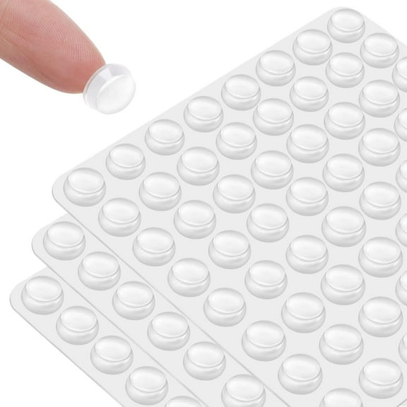 192Pcs Clear Cabinet Door Bumpers, Adhesive Rubber Silicone Sound Dampening Door Slam Stopper Non Slip Furniture Pads Wall Protector for Cutting Board, Door, Drawers, Glass Cabinet