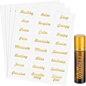 192Pcs Essential Oil Labels Stickers, Roller Bottle Labels for Essential Oils,Waterproof Self Adhesive Labels for Roller Bottles24 Names, Small Size