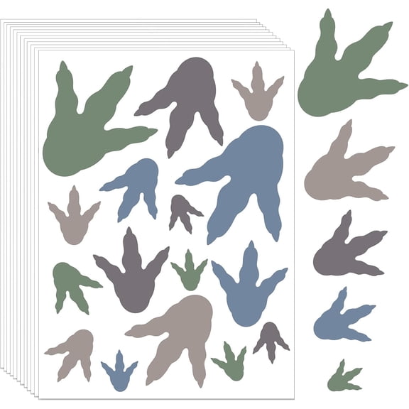 192pcs Dinosaur Footprints Decor, Peel and Stick Vinyl Stickers, Removable Decals for Wall, Kids Classroom, School, Baby Nursery, Bedroom, Toddler