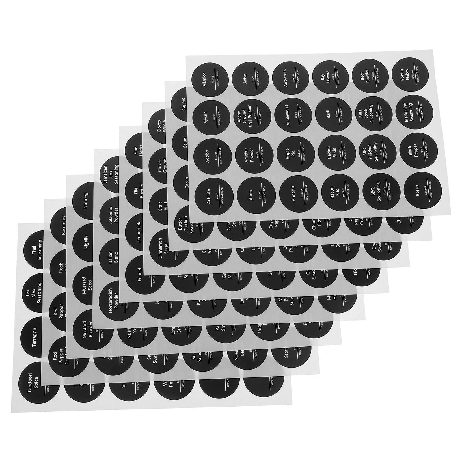 192pcs Spice Jar Labels Black Round Chalkboard Stickers Reusable ...