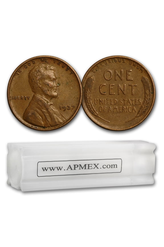 1930-1939 Wheat Cent 50-Coin Roll Avg Circ
