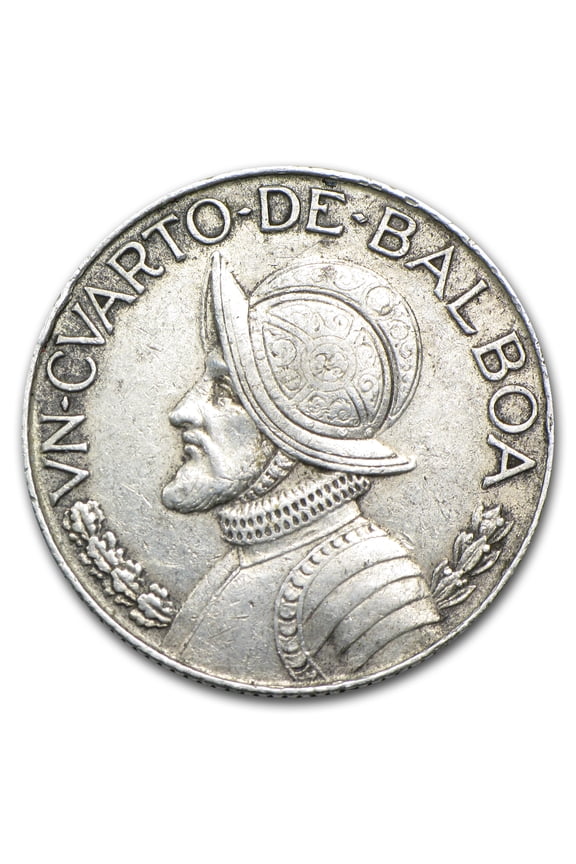 1930-1962 Panama Silver 1/4 Balboa Average Circ
