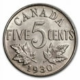 thumbnail image 1 of 1930 Canada 5 Cents George V AU, 1 of 2