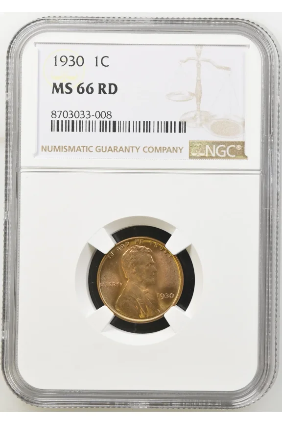 1930 Lincoln Wheat Cent NGC MS-66 RD PRETTY COLOR