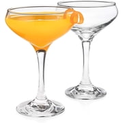 1930 Literary Round Table Coupe Glass   Classic Cocktail & Champagne Coupe, 2-Piece Set Gift Box Collection