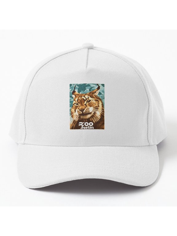 1930 Ludwig Hohlwein Berlin Zoo Lynx Baseball Cap, Vintage Art Hat Style