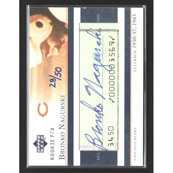1930 Upper Deck Rookie F/X Bronko Nagurski #LC-BN /50 Cut Signature