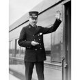 thumbnail image 1 of 1930s Conductor Making Final Boarding Call Outside Train Poster Print By Vintage Collection, 1 of 1