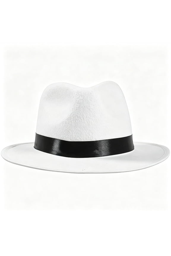 1930s Vintage Wide Brim Fedora Hat for Men Non Woven Shaped Jazz Cap for Costume Party Daily Wear