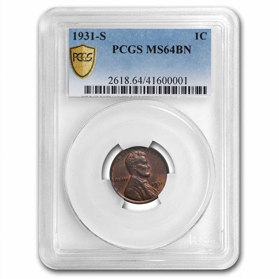 1931-S Lincoln Cent MS-64 PCGS (Brown)