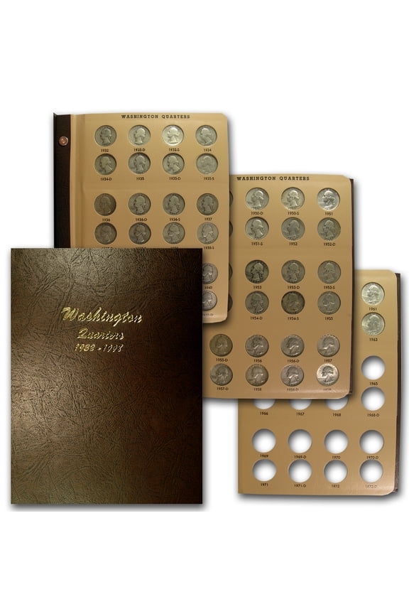 1932-1964 P,D,S Washington Quarters Set Avg Circ (In Dansco)