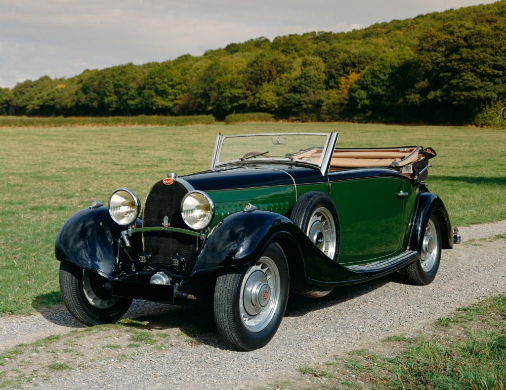 1932 Bugatti Type 49 32 drophead coupe 32 litre straight-8 OHC engine Country of origin France Canvas Art - Panoramic Images (22 x 28)