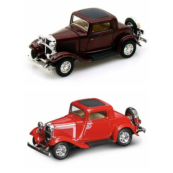 1932 Ford 3-Window Coupe Diecast Car Package - Two 1/43 Scale Diecast Model Cars