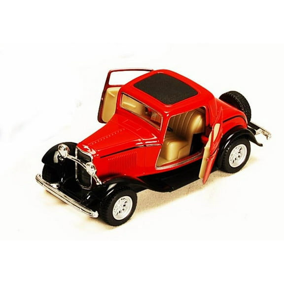1932 Ford 3-Window Coupe, Red - Kinsmart 5332D - 1/34 scale Diecast Model Toy Car (Brand New, but NOT IN BOX)