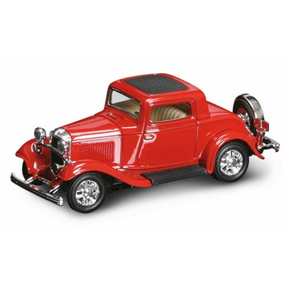 1932 Ford 3-Window Coupe, Red - Yatming 94231 - 1/43 Scale Diecast Model Toy Car