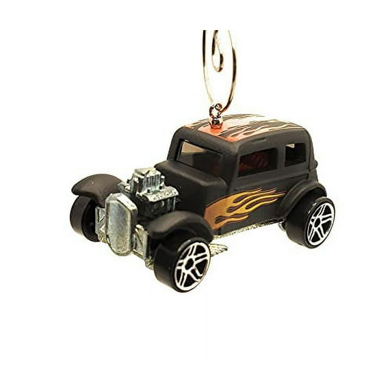 1932 Ford Vicky with Flames Christmas Ornament 1:64 Black
