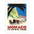 thumbnail image 1 of 1932 Monaco Grand Prix - Vintage Car Racing Poster - Fine Art Matte Paper Print (Unframed) 24x32in, 1 of 4