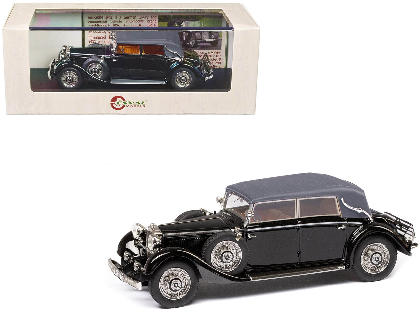 1933-37 Mercedes-Benz 290 W18 Lang Cabriolet D (Top Up) Black with