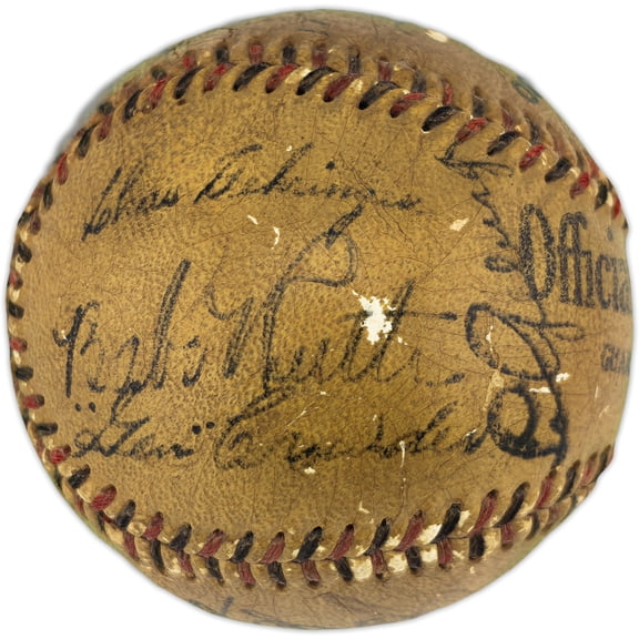 1933 American League 1st All Star Team Autographed Official League Baseball With 18 Signatures Including Babe Ruth & Lou Gehrig PSA/DNA #AR04182